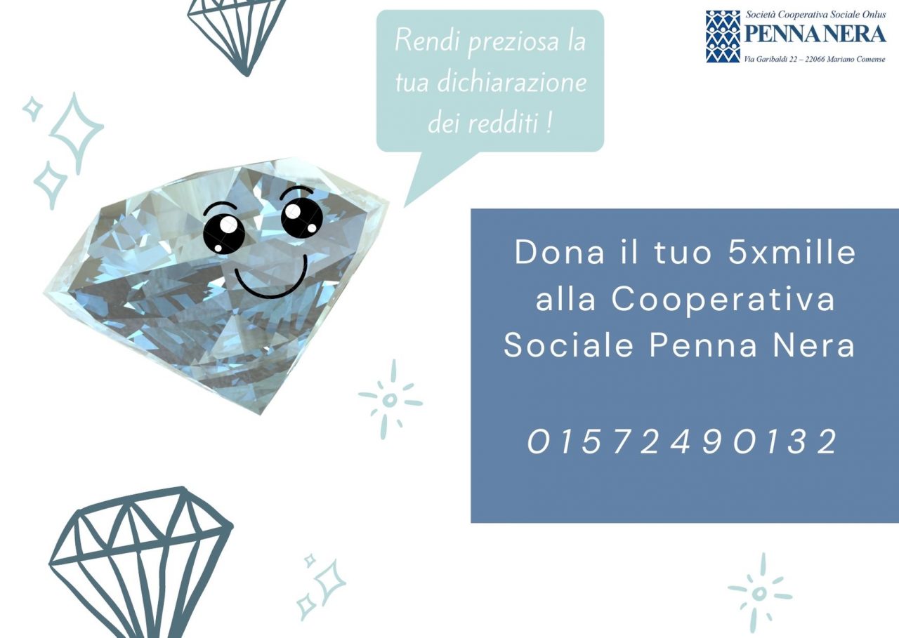 Il tuo 5 x 1000 alla Cooperativa Sociale Penna Nera